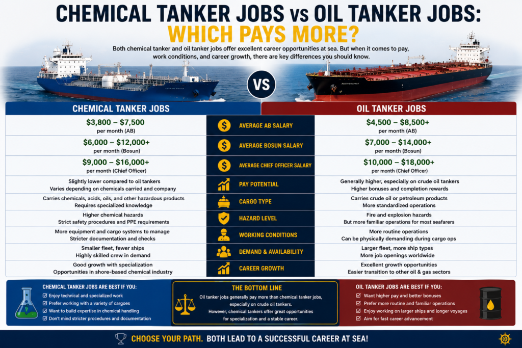 Chemical Tanker Jobs vs Oil Tanker Jobs: Which Pays More